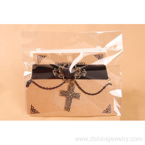 Black Velvet Lace Anklet With Cross Pendant Anklet Bracelet